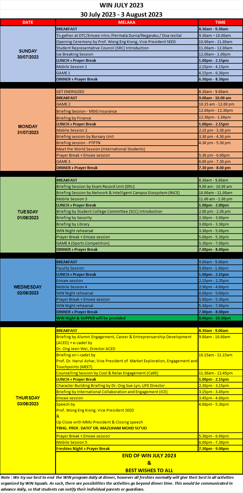 Week of Immersion and Networking (WIN) | WIN Schedule July 2023 Intake Week of Immersion and Networking (WIN) | WIN Schedule July 2023 Intake
